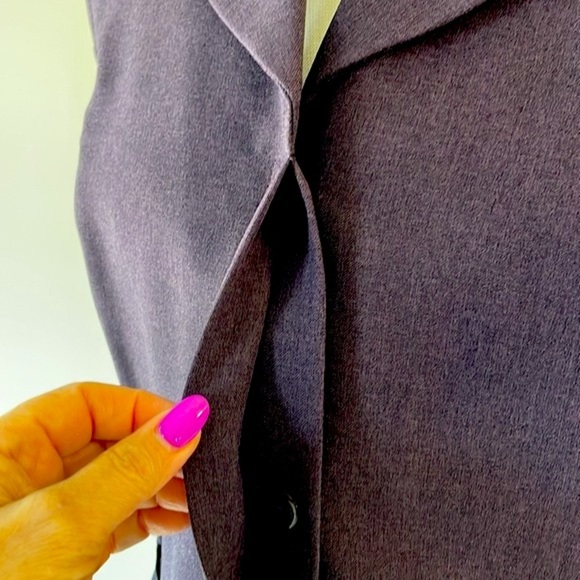 Fashion Bug NEW belted notch collar hiddenbutton up VEST eggplant color career 8 - Picture 13 of 14